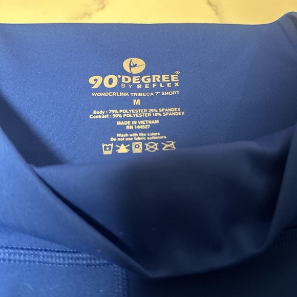 90 Degree By Reflex Royal Blue and Black Bike Shorts - Picture 4 of 4